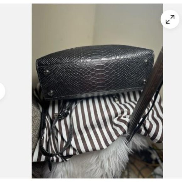 Henri Bendel Black Snakeskin Tote - Picture 8 of 16